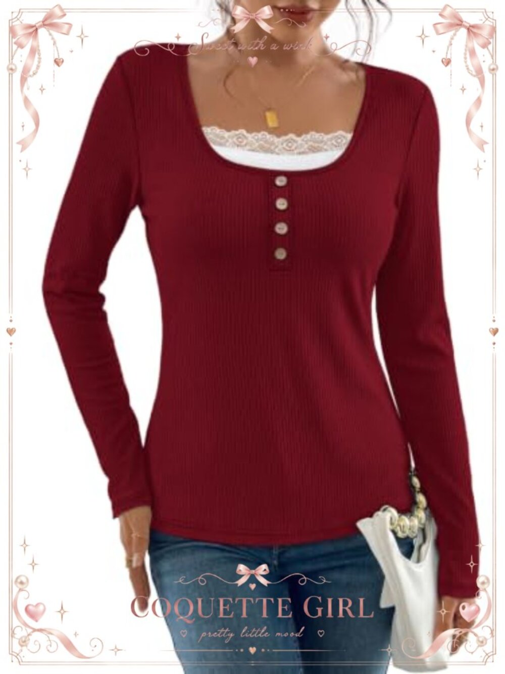 Long Sleeve Scoop Neck T-Shirt Soft Knit Casual Top